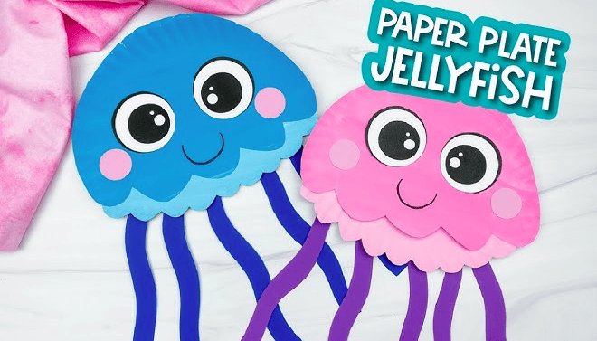 Paper Plate Jellyfish Works Display