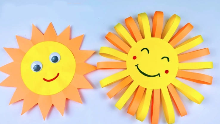 Paper Plate Sun Faces Works Display