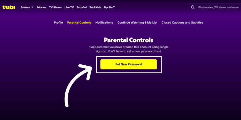 parental control pin on tubi