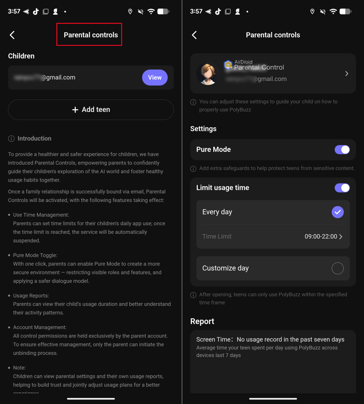 PolyBuzz parental controls