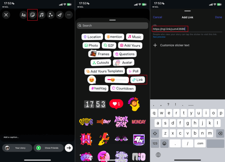 post UGL link on Instagram