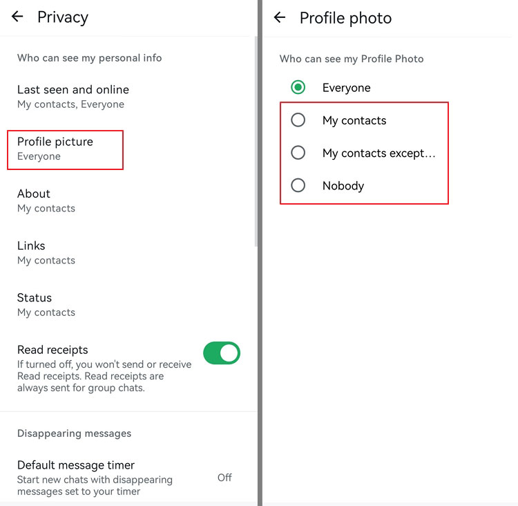 prevents strangers from seeing your child’s WhatsApp profile