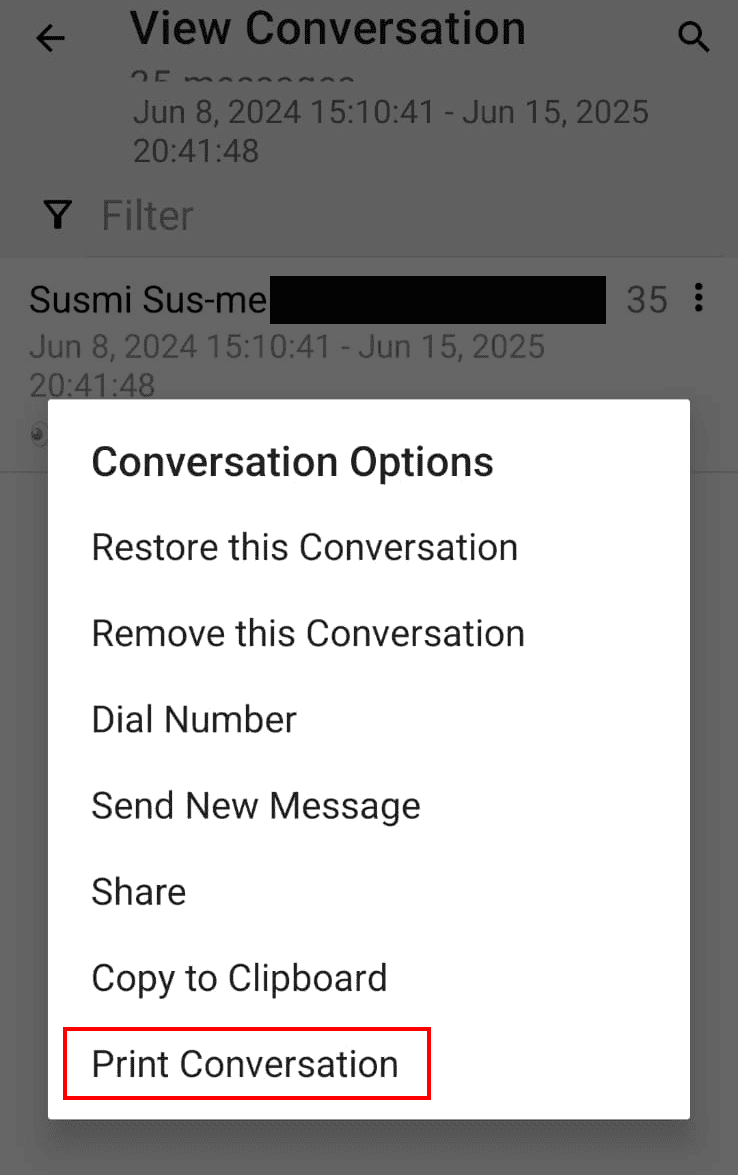 print conversation