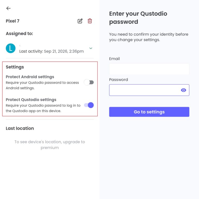 protect settings