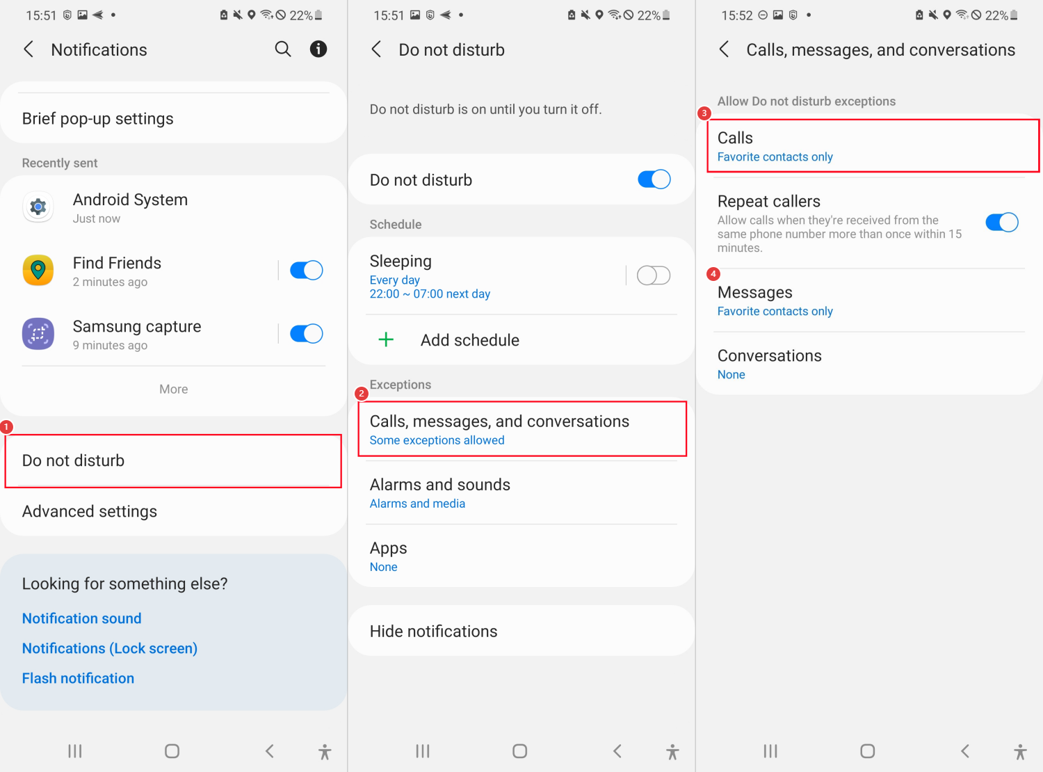 customize DND call exceptions on Android