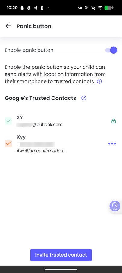 qustodio panic button