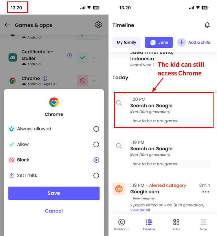 qustodio web blocking