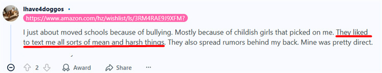 reddit about cyberbully