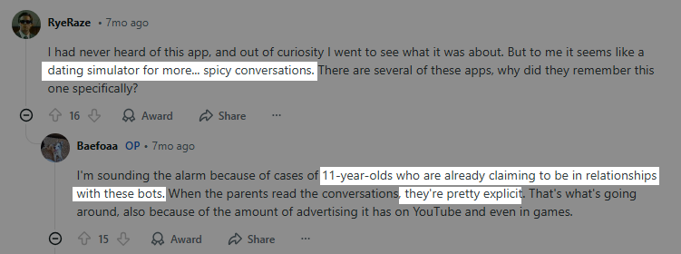 Reddit users review on PolyBuzz AI