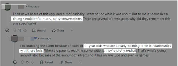 Reddit users review on PolyBuzz AI
