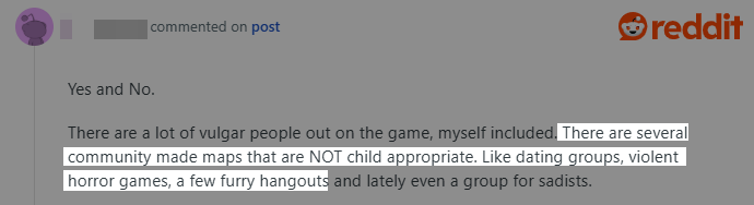 Reddit kullanıcısı Rec Room'da uygunsuz oyunlar olduğunu söylüyor