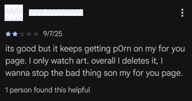 Example of adult content appearing on RedNote recommendation pages despite art-related searches