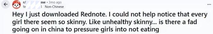 Unhealthy skinny body trends on RedNote causing mental pressure for teenage girls