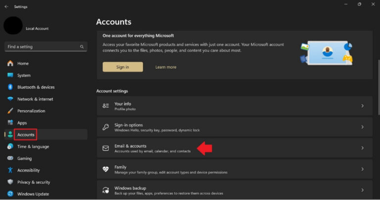 remove microsoft account