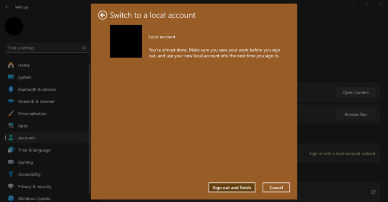 remove microsoft account from windows