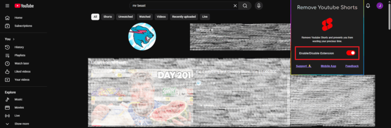 remove youtube shorts extension chrome