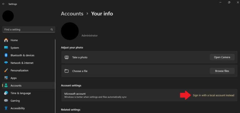 remove microsoft account from windows 11