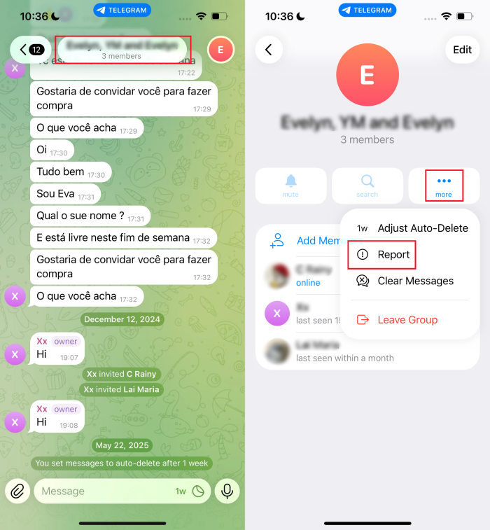 Telegram’da grup şikayet et