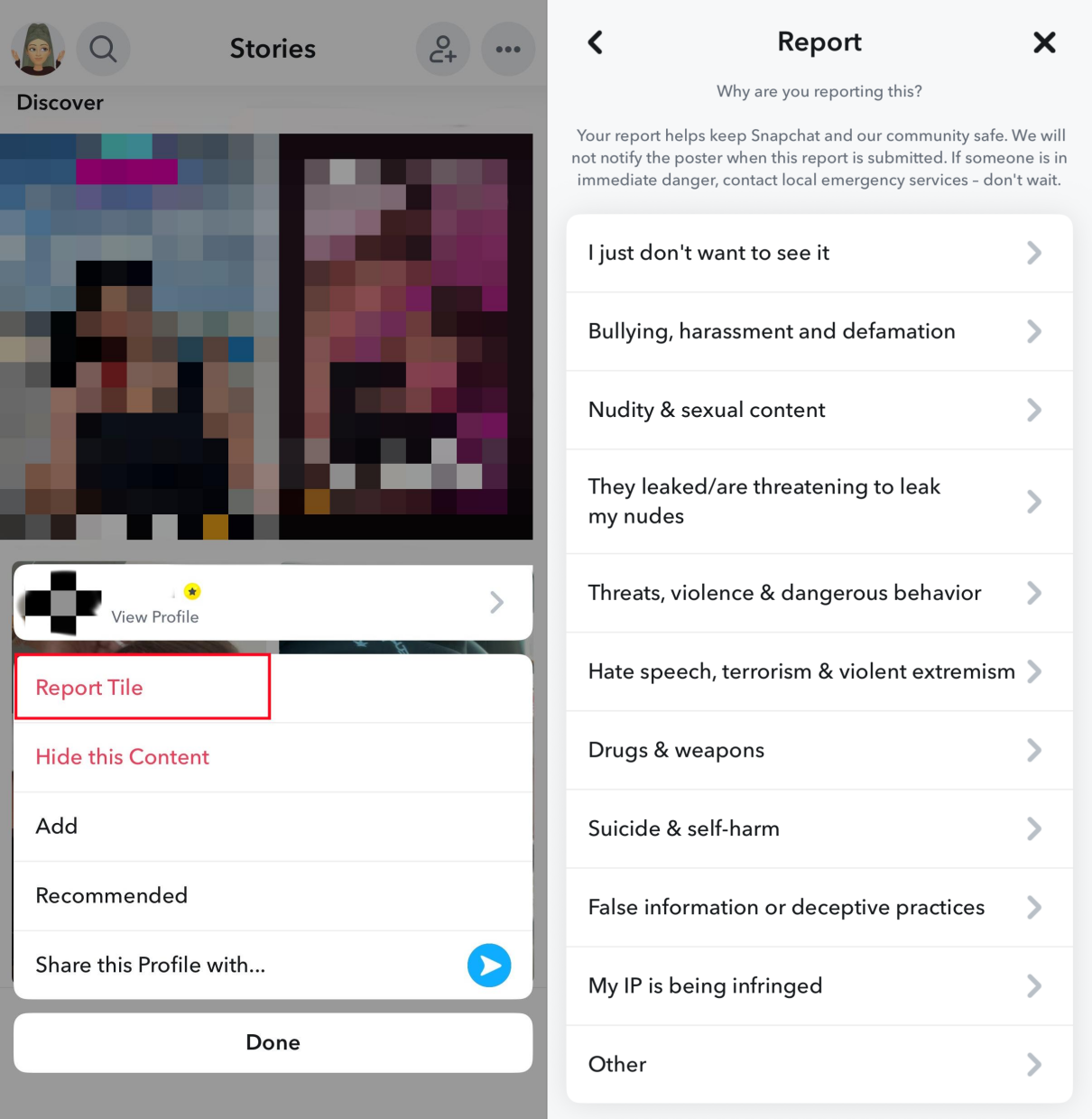 report story on Snapchat Discover