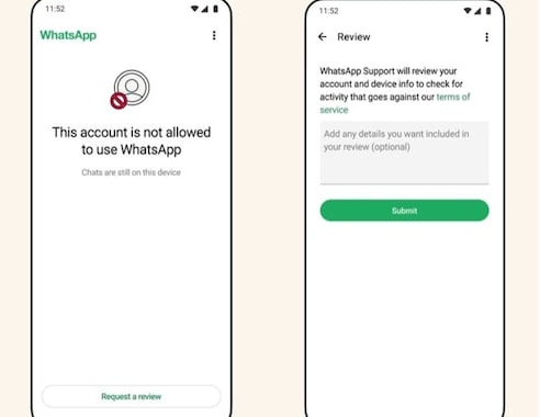 request review for WhatsApp banned account