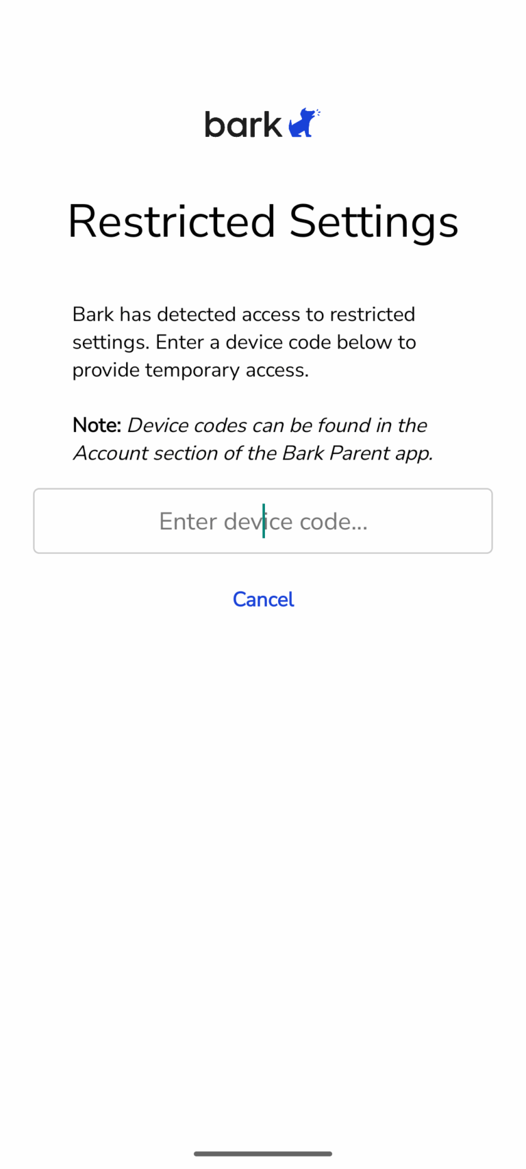 require device code bark
