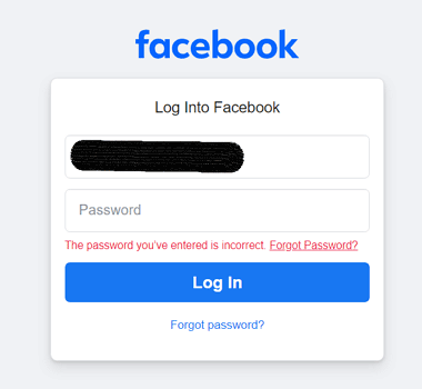 reset Facebook password