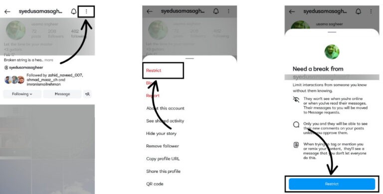 restrict users on instagram