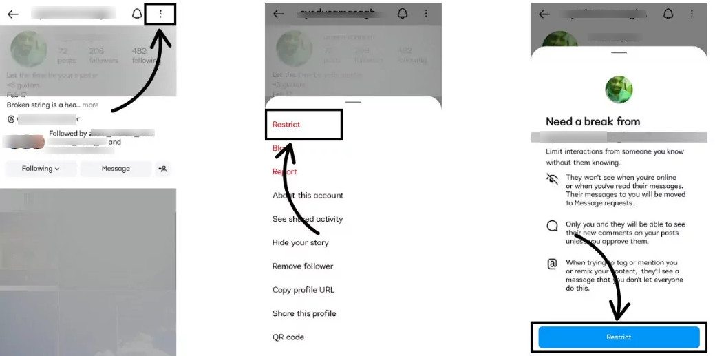 restrict users on instagram
