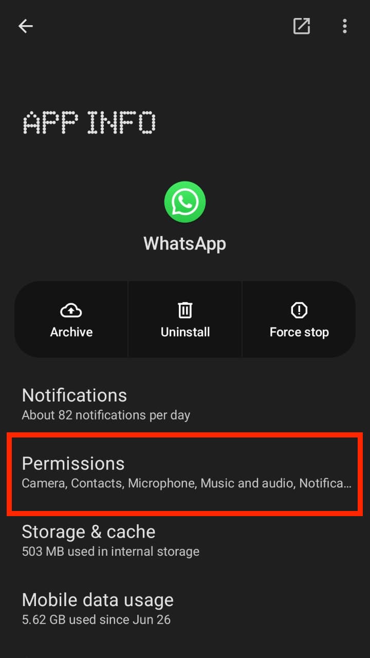 Restrict WhatApp call permissions