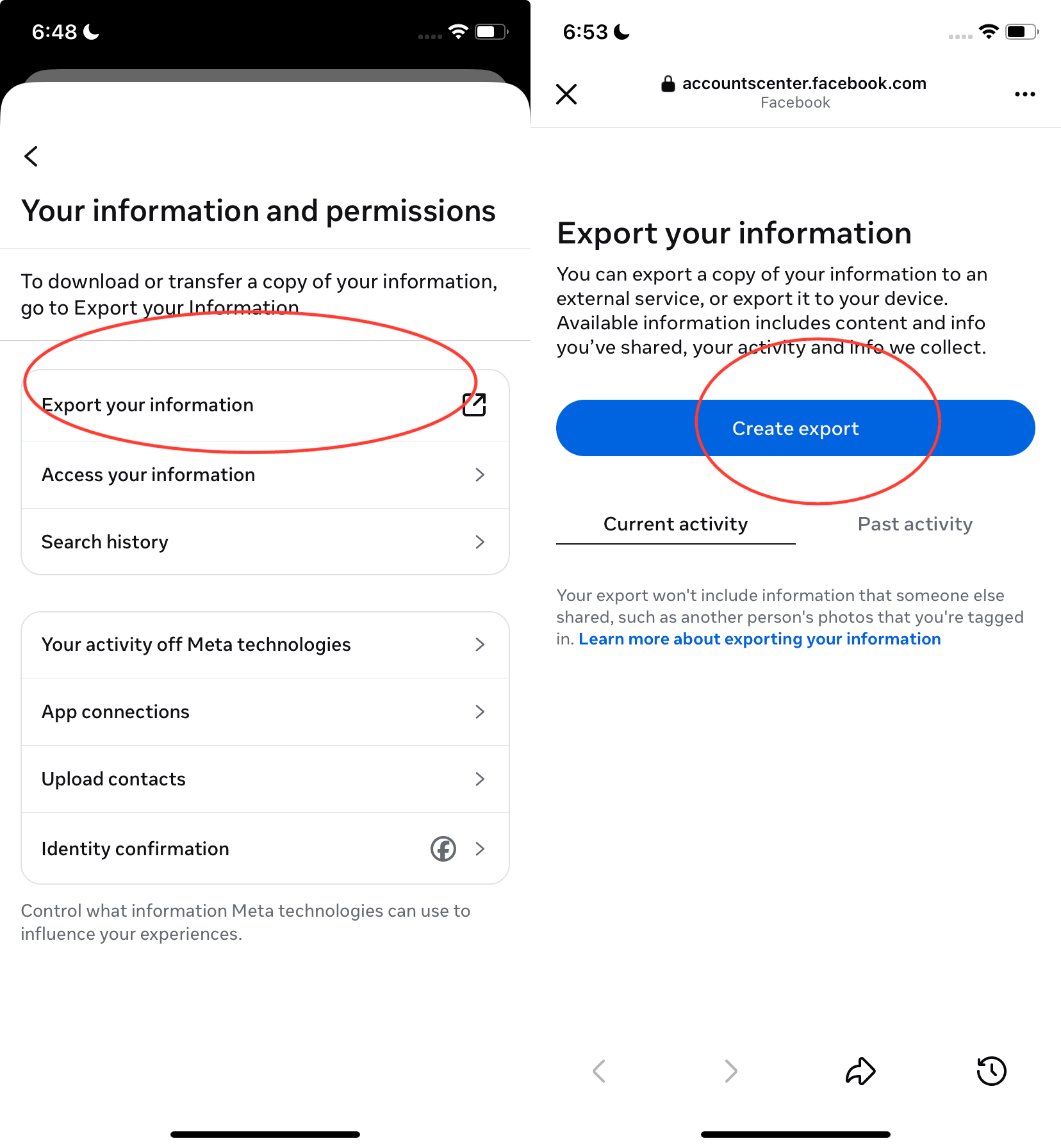 Creating data export
