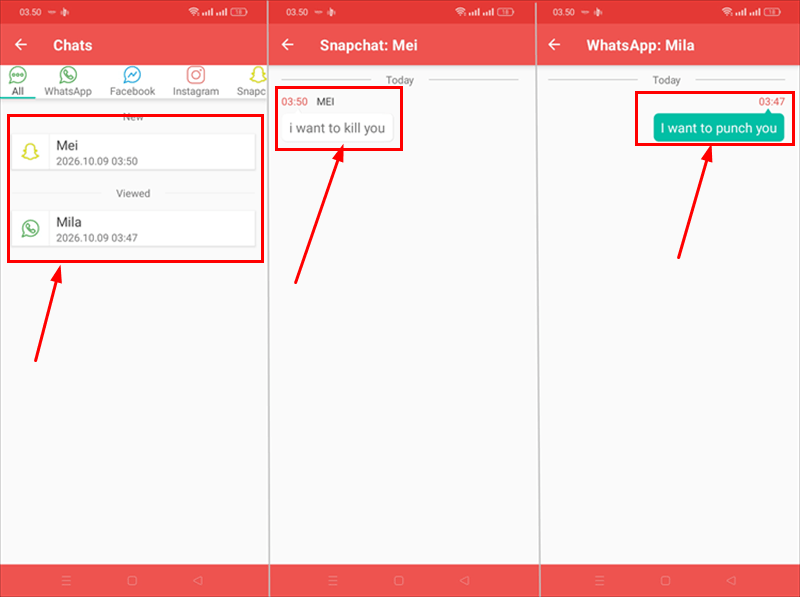 Safe Lagoon WhatsApp and Snapchat safety test records on the parent dashboard