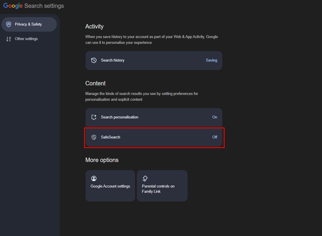 safesearch option