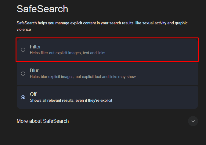 safesearch filter