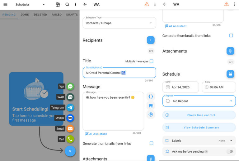 schedule whatsapp message