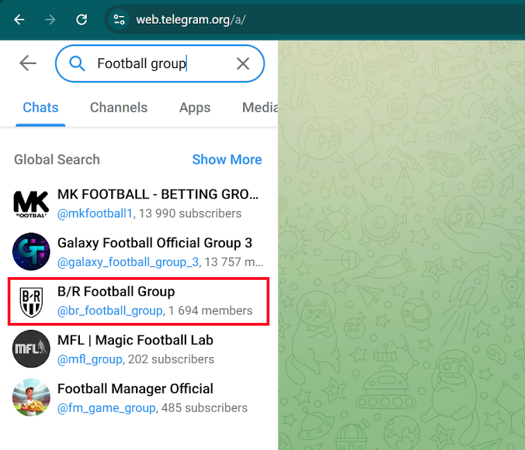 search for Telegram groups