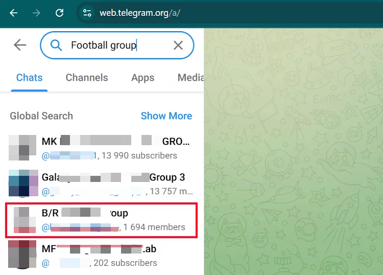 tìm nhóm Telegram
