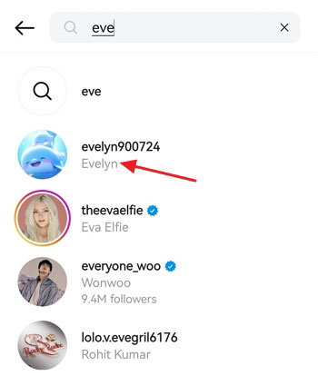 search Instagram user by real name