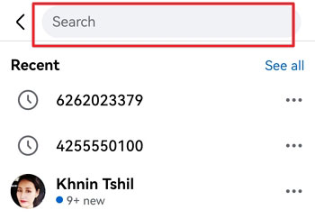 cerca numero di telefono nella barra di ricerca di Facebook