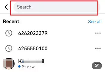 search phone number in Facebook search bar