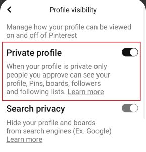 ajust pinterest feed