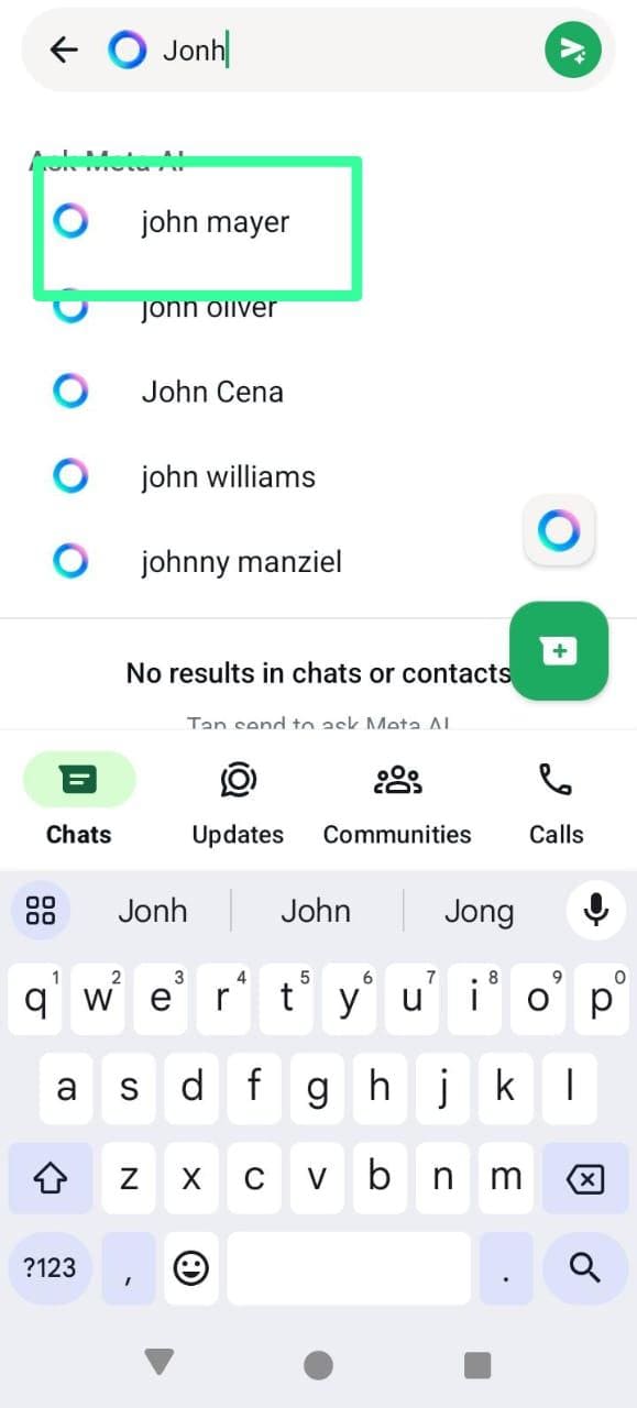 search the one that you want to call on whatsapp