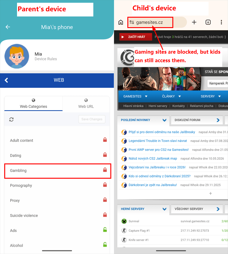 Hands-on test of SecureTeen's web blocking feature