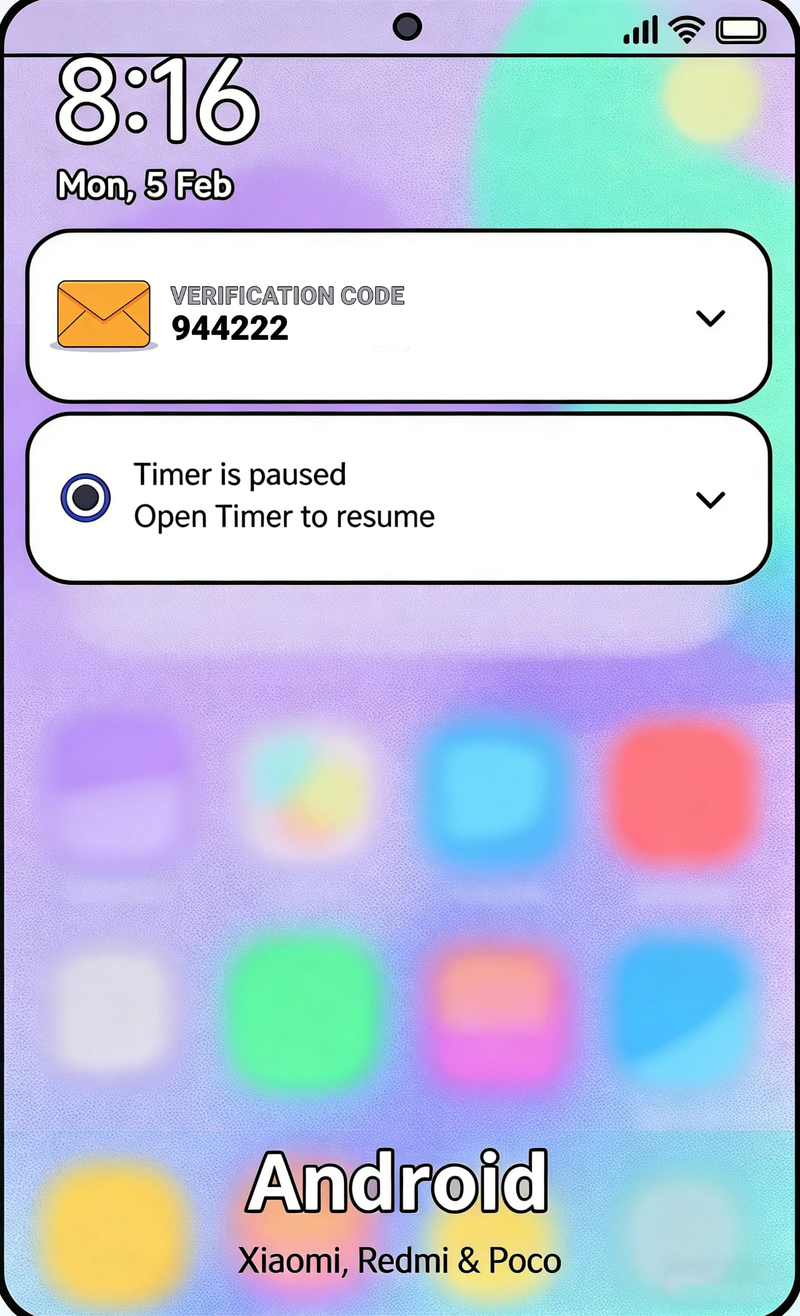 see notification for verification code