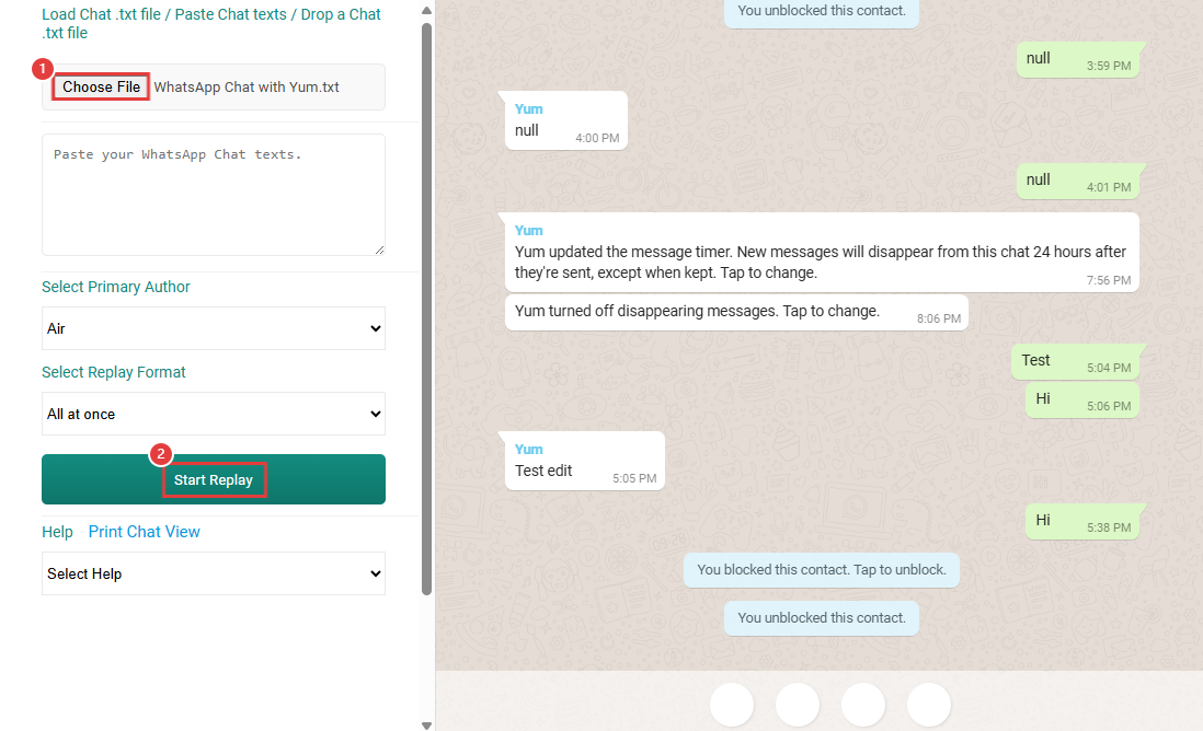 see WhatsApp exported chat