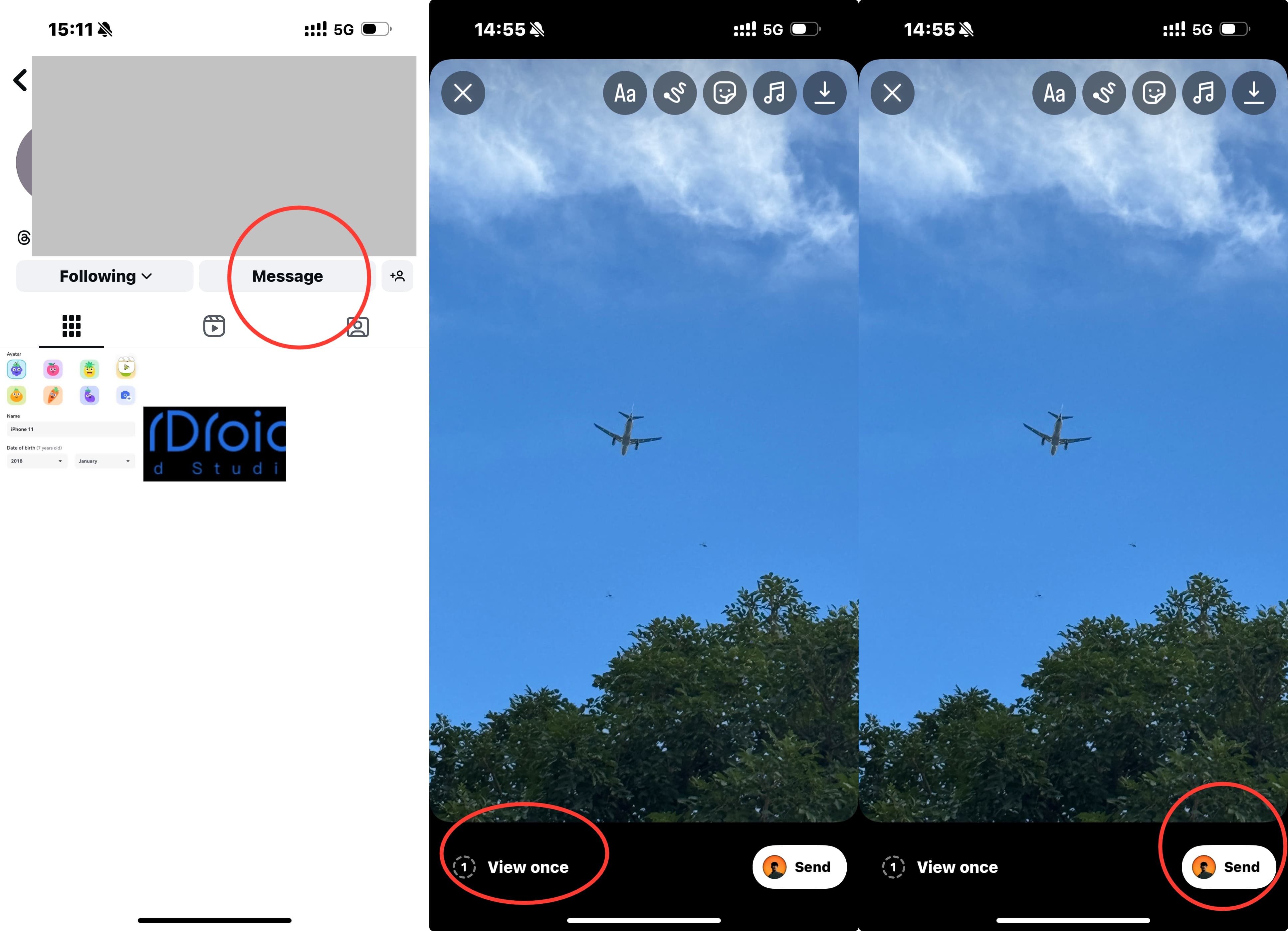 Method 3: Send from a Profile Page