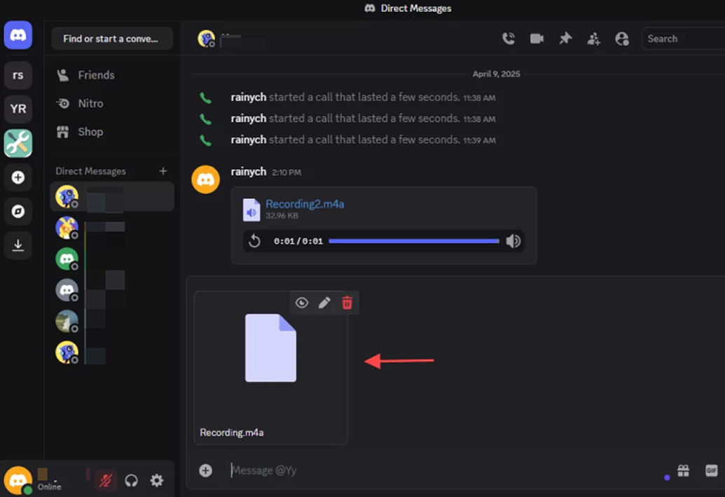 gửi tin nhắn thoại trên Discord PC dưới dạng file âm thanh