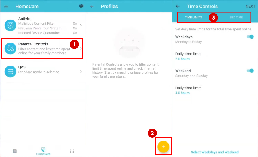 set up parental controls time limit on WIFI router