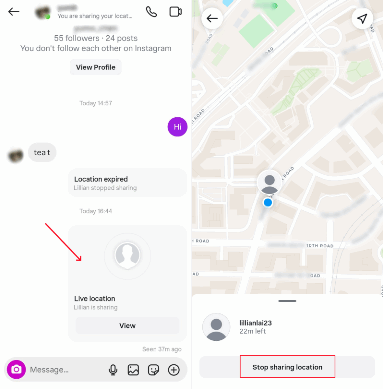 stop Instagram location sharing