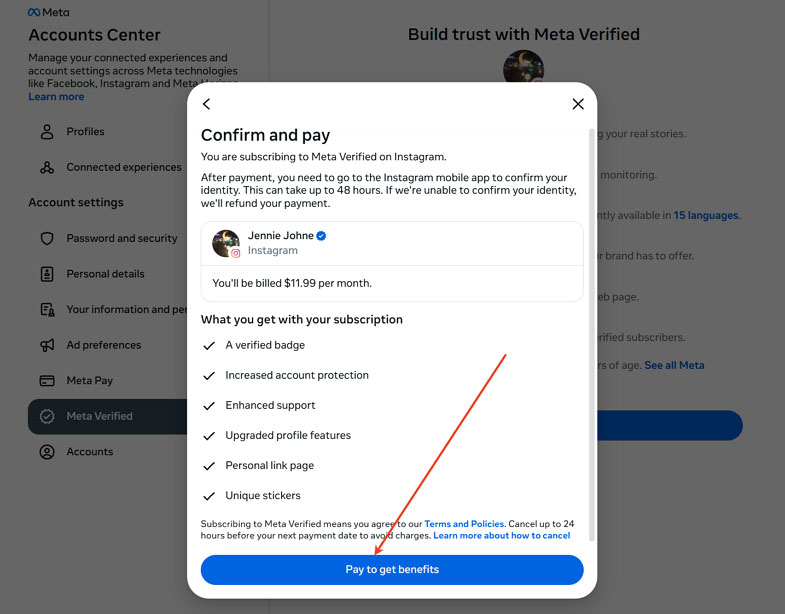 subscribe to Meta Verified