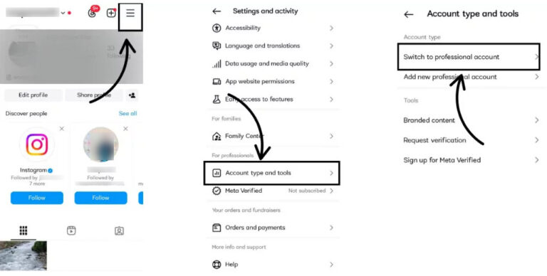 switch to a professional account